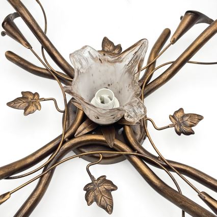 Prie lubų montuojama liustra ROZETA 5xE14/40W/230V bronzinė