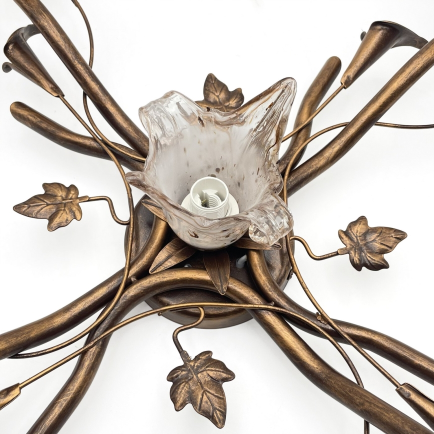 Prie lubų montuojama liustra ROZETA 5xE14/40W/230V bronzinė