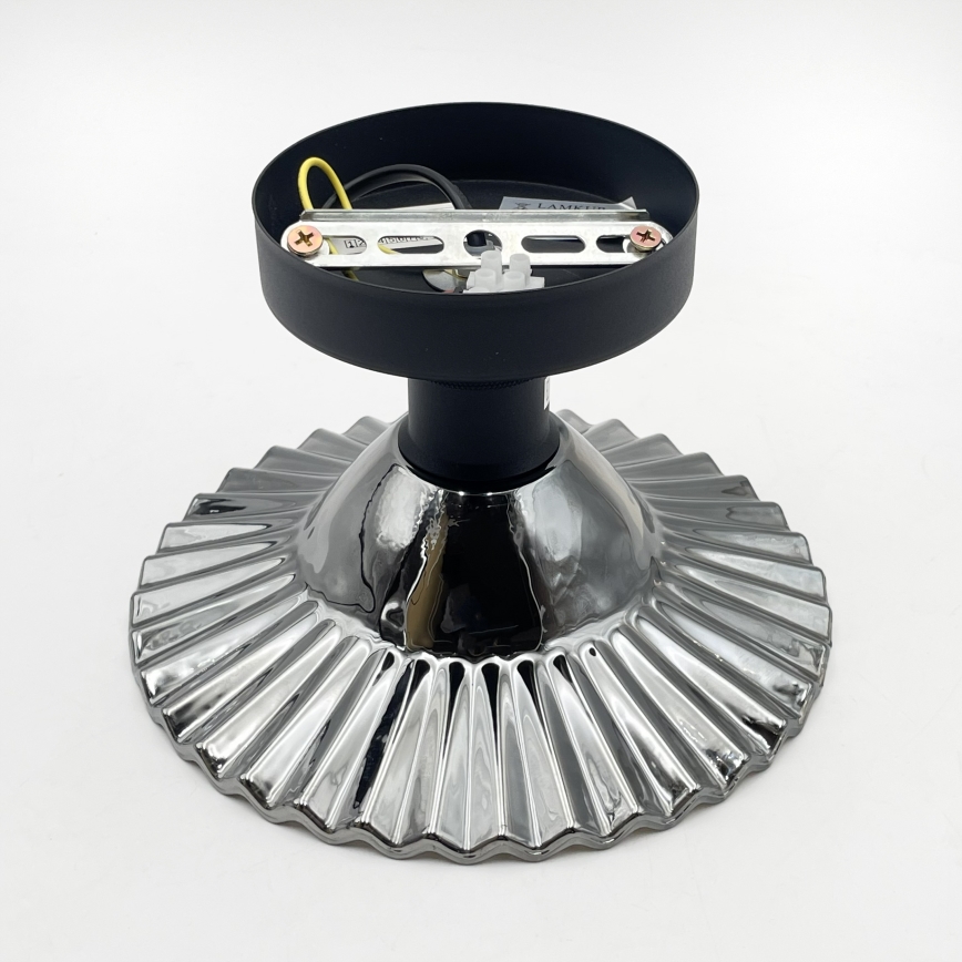 Prie lubų montuojama liustra TRISH 1xE27/15W/230V juoda/dūminė juoda