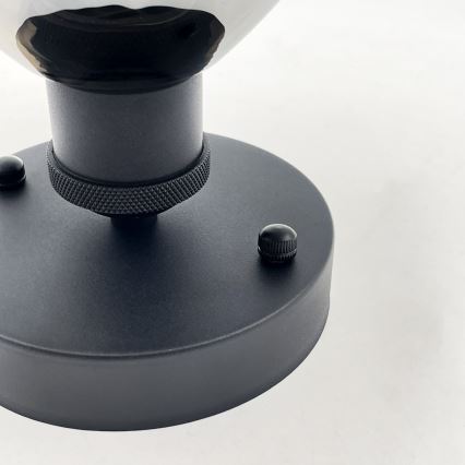 Prie lubų montuojama liustra TRISH 1xE27/15W/230V juoda/dūminė juoda