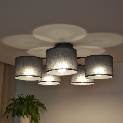 Prie lubų montuojamas šviestuvas ALBA 5xE27/15W/230V pilkas