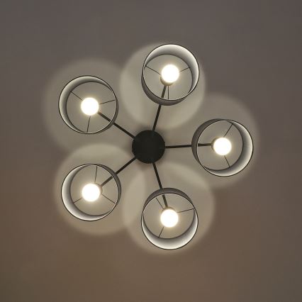 Prie lubų montuojamas šviestuvas ALBA 5xE27/15W/230V pilkas