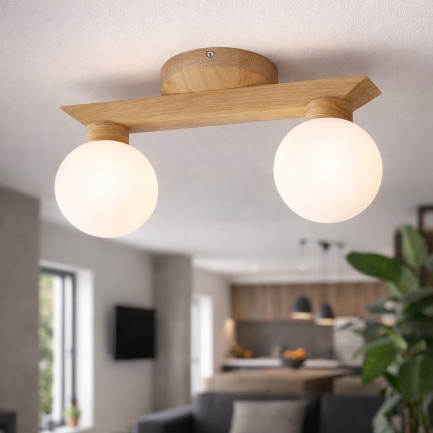 Prie lubų montuojamas šviestuvas ANTONIO 2xG9/5W/230V ąžuolas/balta