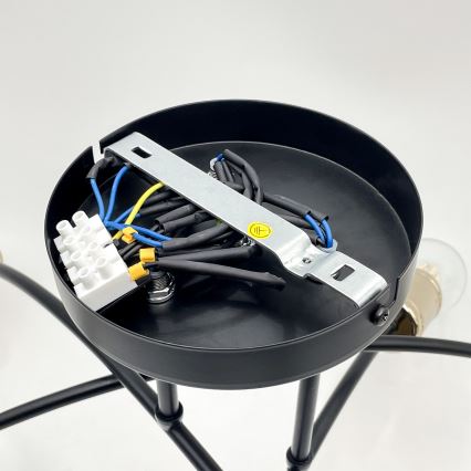 Prie lubų montuojamas šviestuvas ANYA 6xE27/15W/230V juoda/auksinė