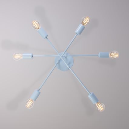 Prie lubų montuojamas šviestuvas CAMBRIDGE 6xE27/15W/230V mėlynas