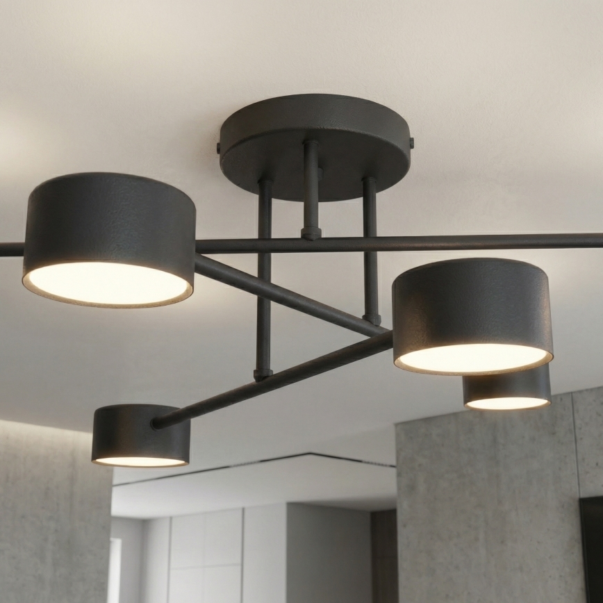 Prie lubų montuojamas šviestuvas HALO 6xGX53/10W/230V juodas