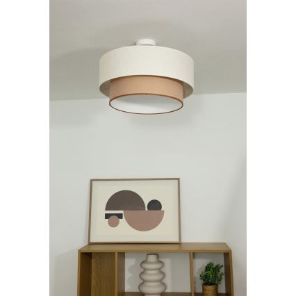 Prie lubų montuojamas šviestuvas NATIA 1xE27/60W/230V baltas/rudas