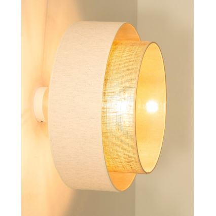 Prie lubų montuojamas šviestuvas NATIA 1xE27/60W/230V baltas/rudas