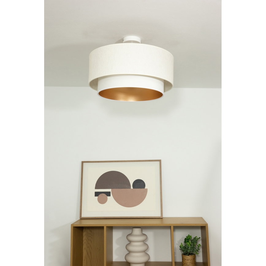 Prie lubų montuojamas šviestuvas NATIA 1xE27/60W/230V, skersmuo 45 cm, baltas