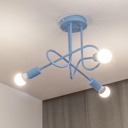 Prie lubų montuojamas šviestuvas OXFORD 3xE27/15W/230V, mėlynas