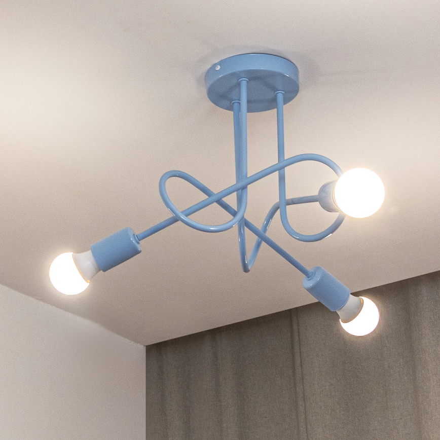 Prie lubų montuojamas šviestuvas OXFORD 3xE27/15W/230V, mėlynas