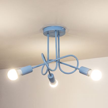 Prie lubų montuojamas šviestuvas OXFORD 3xE27/15W/230V, mėlynas