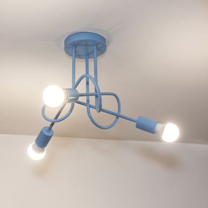 Prie lubų montuojamas šviestuvas OXFORD 3xE27/15W/230V, mėlynas