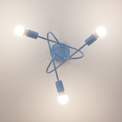 Prie lubų montuojamas šviestuvas OXFORD 3xE27/15W/230V, mėlynas