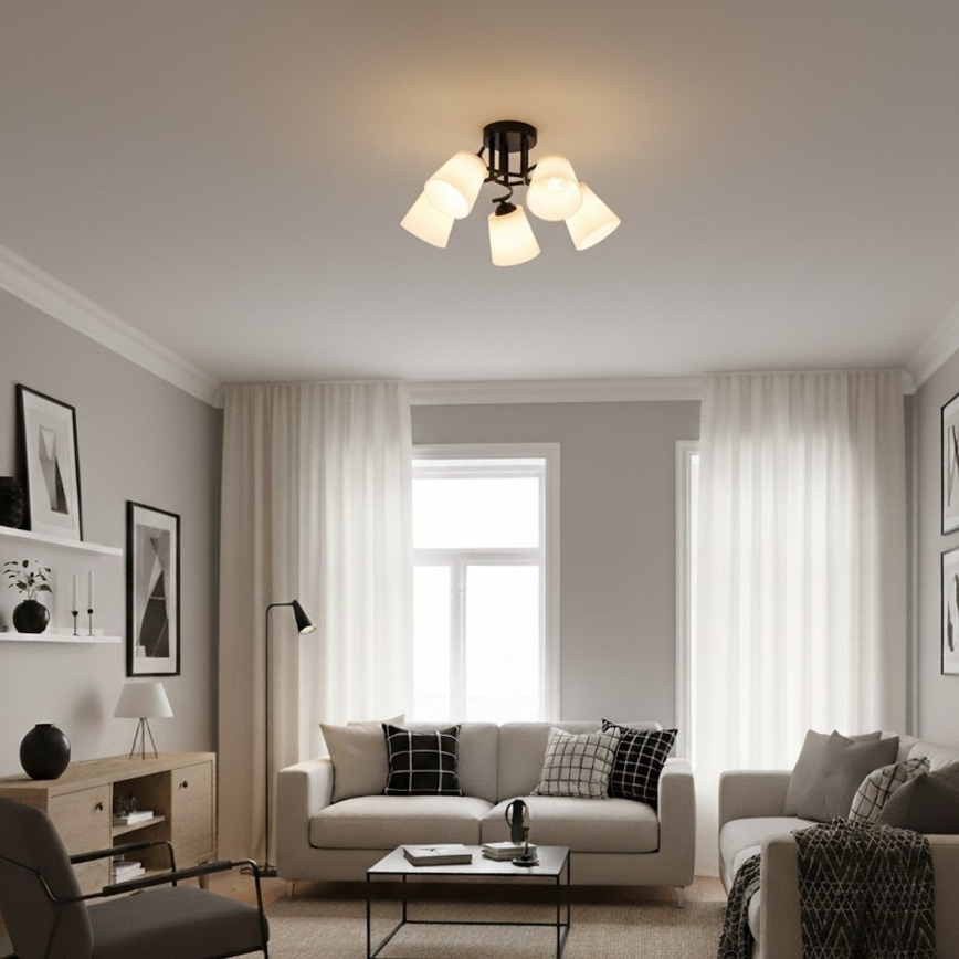 Prie lubų montuojamas šviestuvas PAFOS 5xE27/15W/230V juodas