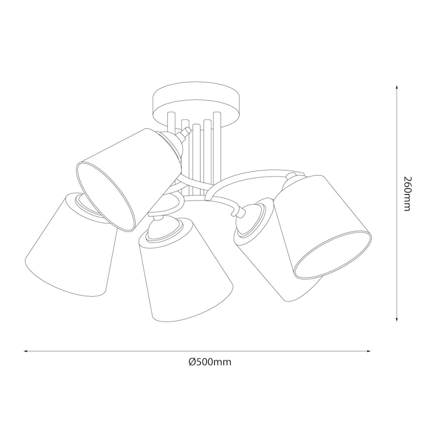 Prie lubų montuojamas šviestuvas PAFOS 5xE27/15W/230V juodas