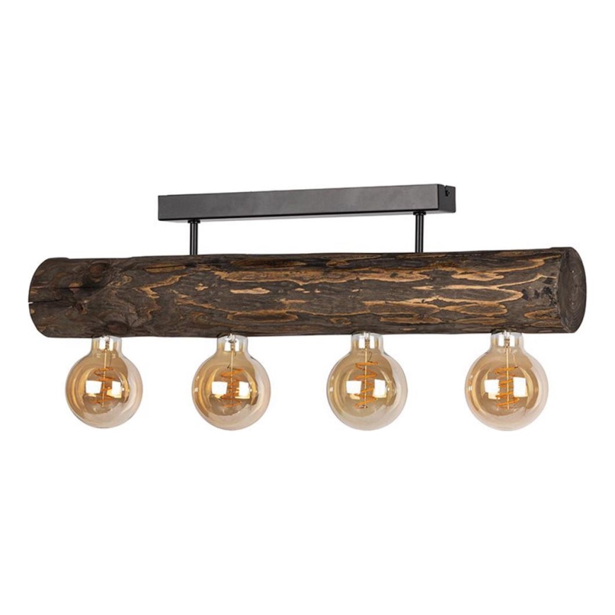 Prie lubų montuojamas šviestuvas TRABO 4xE27/60W/230V, pušis