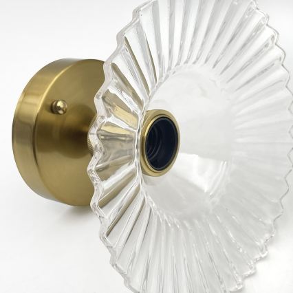 Prie lubų montuojamas šviestuvas TRISH 1xE27/15W/230V auksinė/skaidri