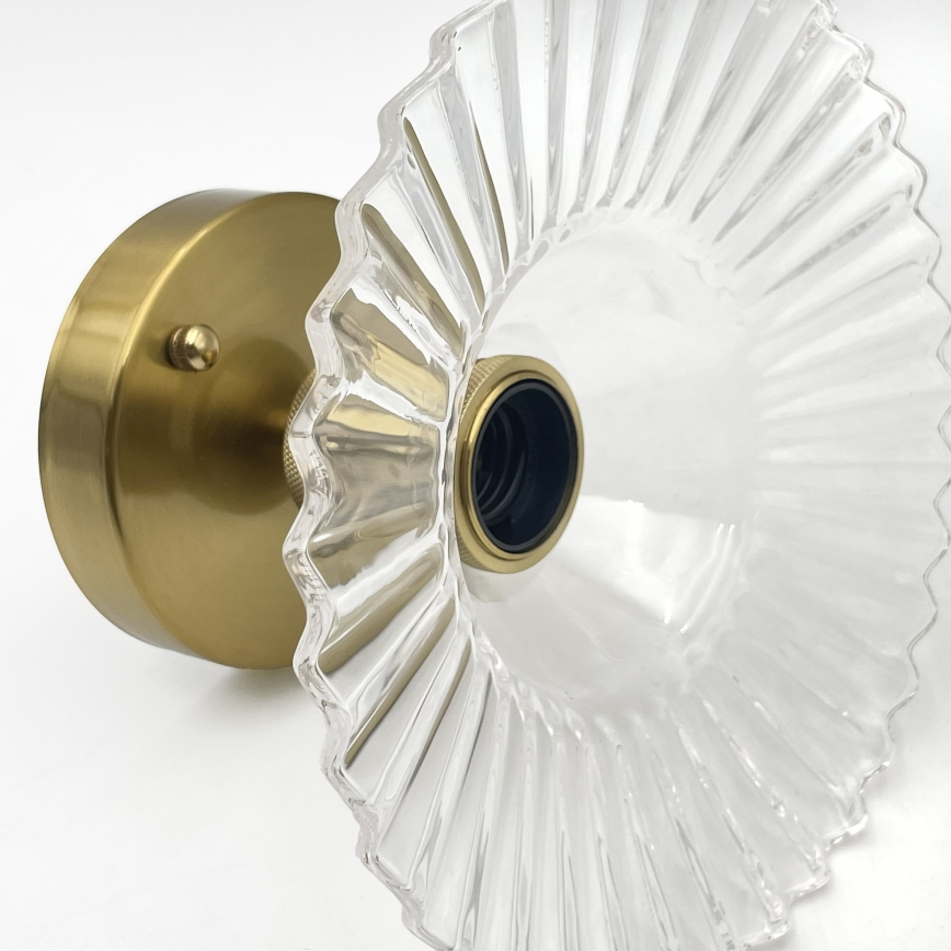 Prie lubų montuojamas šviestuvas TRISH 1xE27/15W/230V auksinė/skaidri