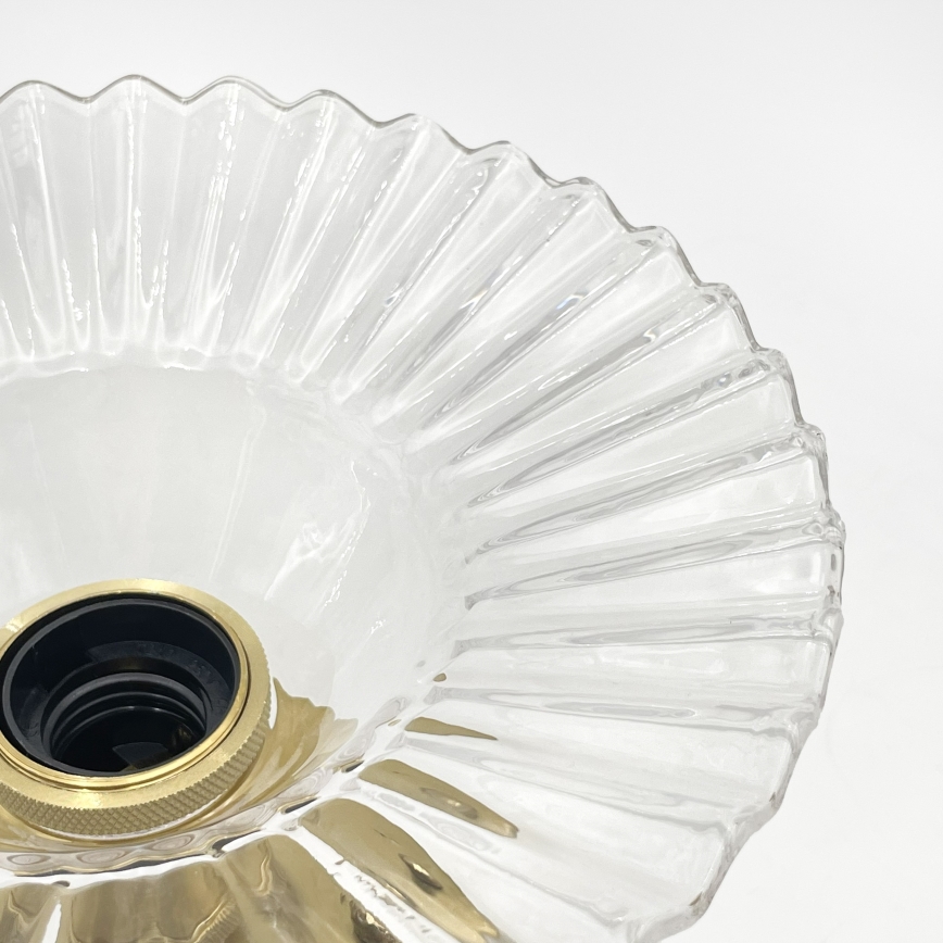 Prie lubų montuojamas šviestuvas TRISH 1xE27/15W/230V auksinė/skaidri