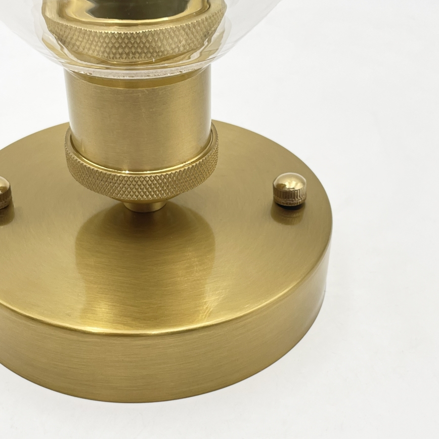 Prie lubų montuojamas šviestuvas TRISH 1xE27/15W/230V auksinė/skaidri