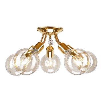 Prie lubų montuojamas šviestuvas VIGGO 5xE27/60W/230V auksinės spalvos