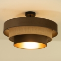 Prie lubų montuojamas šviestuvas WENTA 1xE27/60W/230V, skersmuo 50 cm, ruda/džiutas