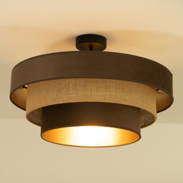 Prie lubų montuojamas šviestuvas WENTA 1xE27/60W/230V, skersmuo 50 cm, ruda/džiutas