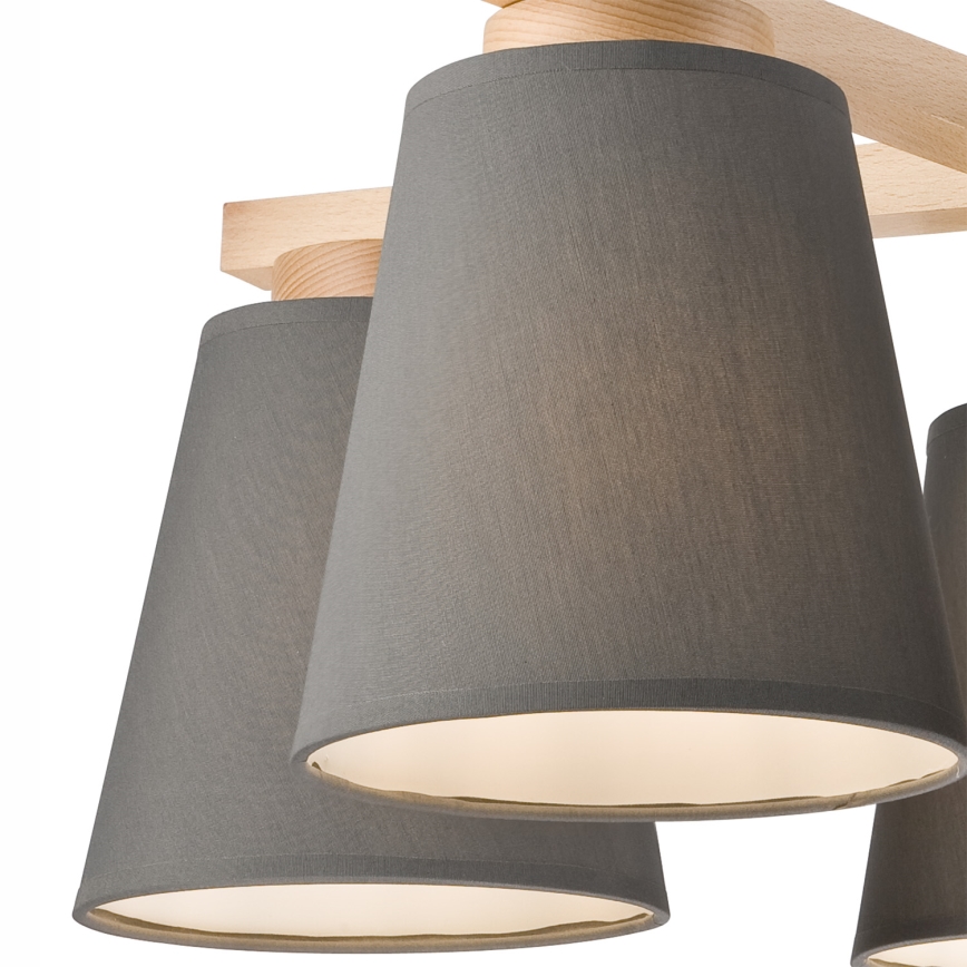 Prie lubų montuojamas šviestuvas ELLIE 5xE27/60W/230V pilka/beržas