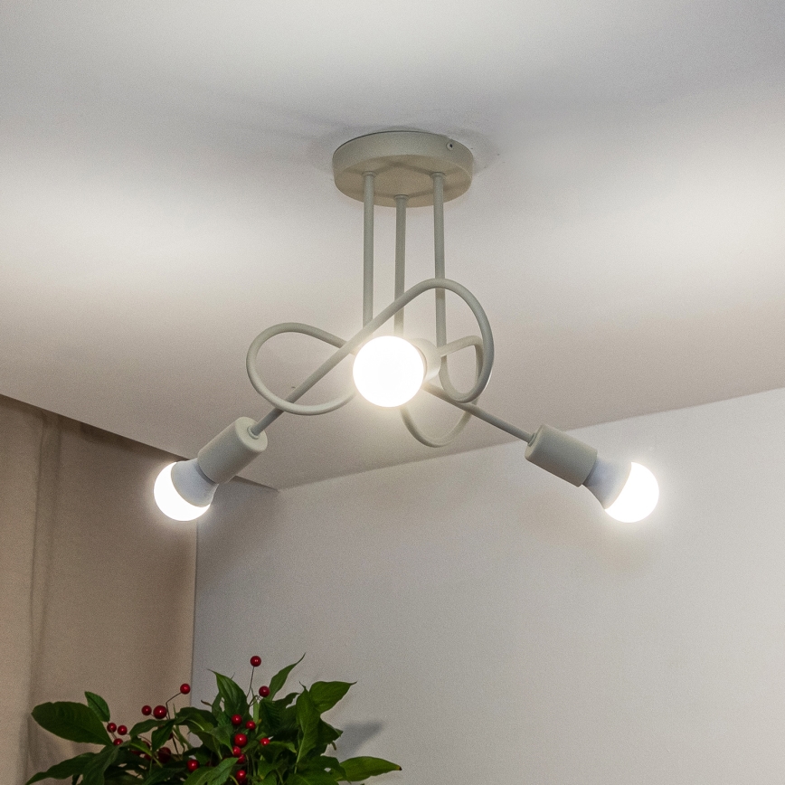 Prie lubų tvirtinama liustra OXFORD 3xE27/15W/230V kreminė