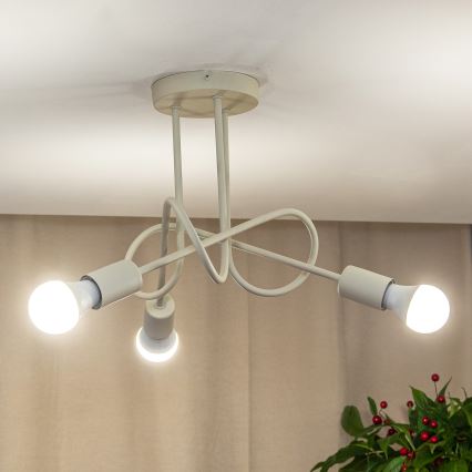 Prie lubų tvirtinama liustra OXFORD 3xE27/15W/230V kreminė