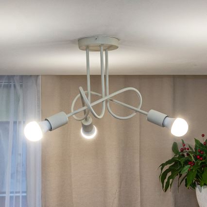 Prie lubų tvirtinama liustra OXFORD 3xE27/15W/230V kreminė