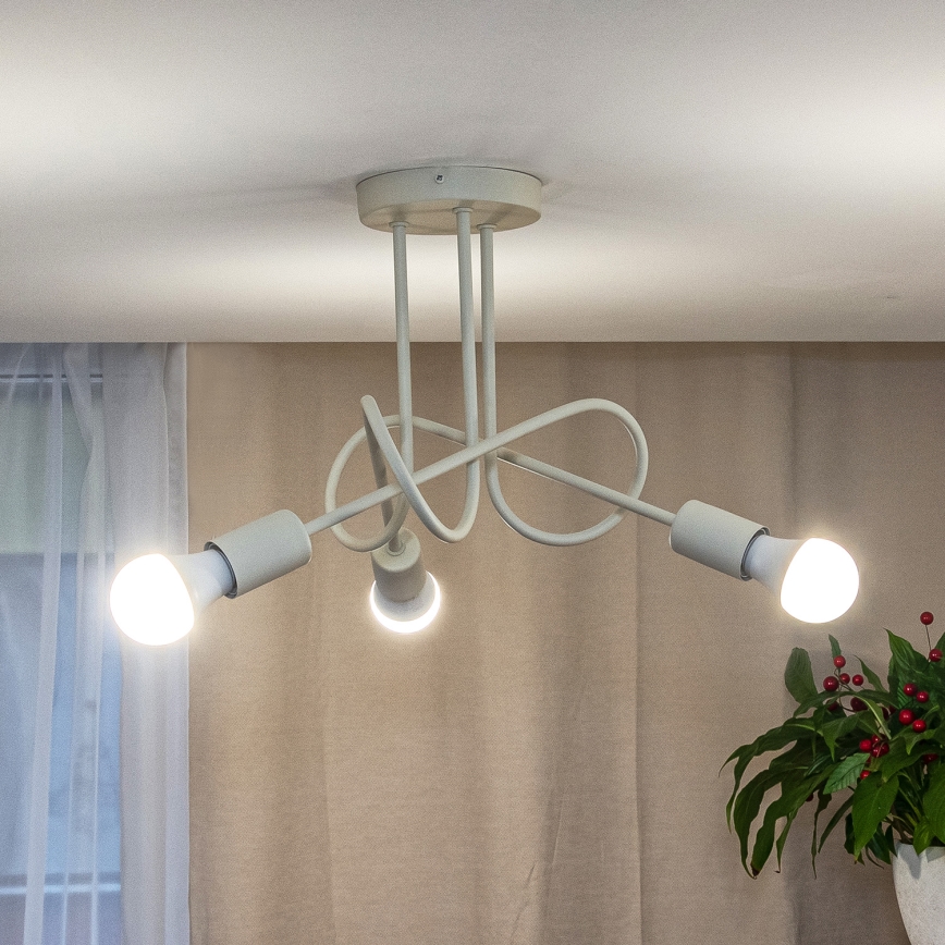 Prie lubų tvirtinama liustra OXFORD 3xE27/15W/230V kreminė