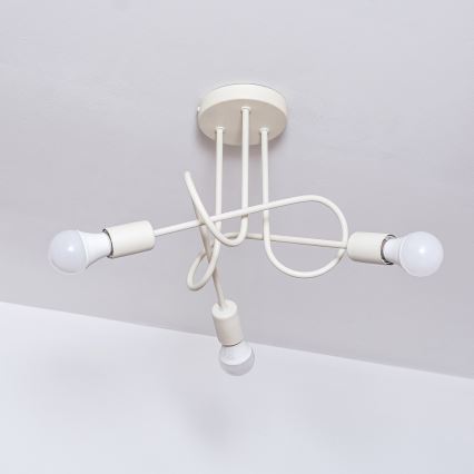 Prie lubų tvirtinama liustra OXFORD 3xE27/15W/230V kreminė