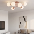 Prie lubų tvirtinama liustra ROMA 6xE14/10W/230V rožinė