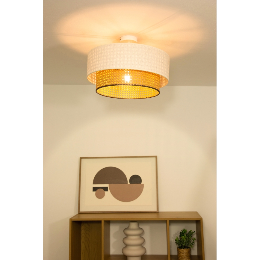 Prie lubų tvirtinamas šviestuvas NATIA 1xE27/60W/230V balta/ruda