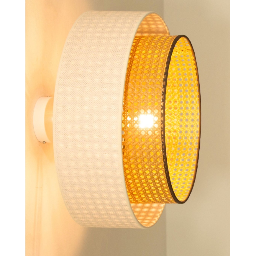 Prie lubų tvirtinamas šviestuvas NATIA 1xE27/60W/230V balta/ruda