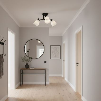 Prie lubų tvirtinamas šviestuvas PAFOS 3xE27/15W/230V juodas