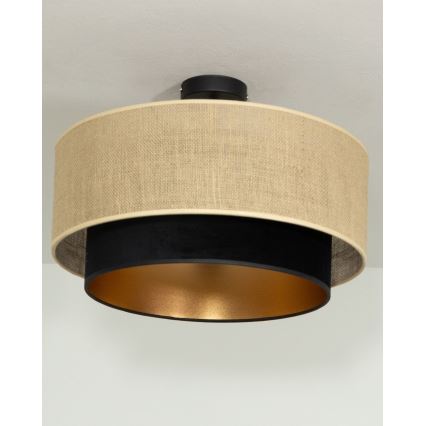 Prie lubų tvirtinamas šviestuvas SARTA 1xE27/60W/230V skersmuo 45 cm juodas/juta