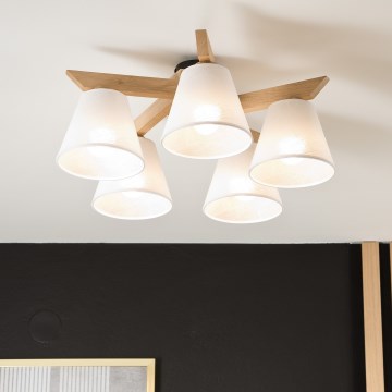 Prie sieną montuojamas šviestuvas ANTONIO 5xE14/40W/230V ąžuolas