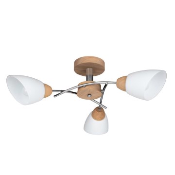 Prie sieną montuojamas šviestuvas VILETTA 3xE27/60W/230V ąžuolas