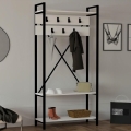 Prieškambario siena ALFA 180x90 cm balta/juoda