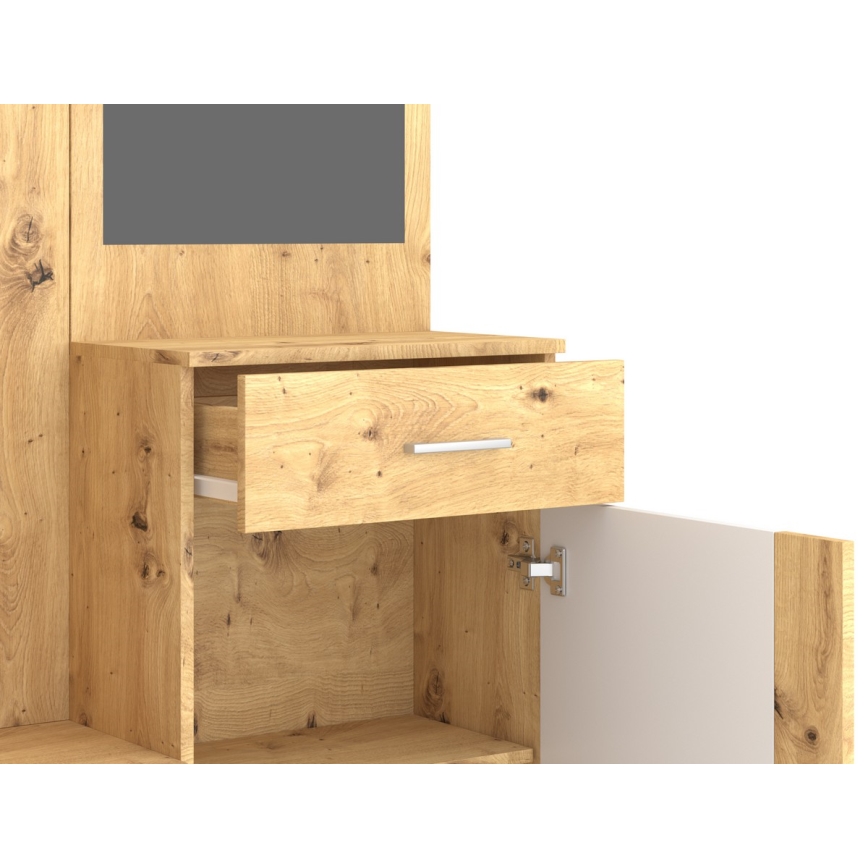 Prieškambario sienelė su veidrodžiu NOLAN ąžuolas Artisan/balta