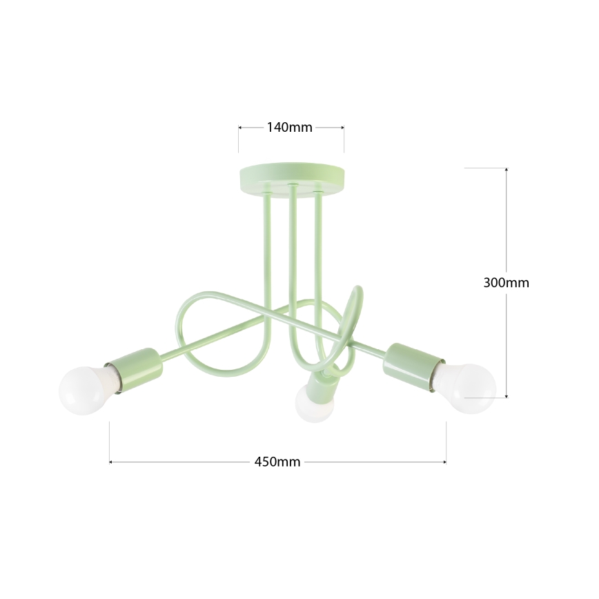 Priglaustas prie lubų šviestuvas OXFORD 3xE27/15W/230V žalias