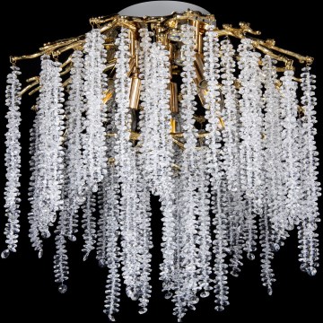 Prigludęs lubinis šviestuvas 6xE14/60W/230V + 3xLED/3W Ø 54 cm auksinis