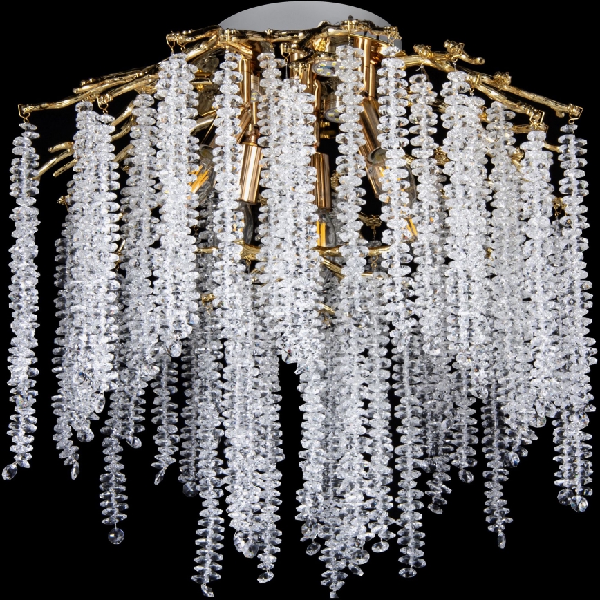 Prigludęs lubinis šviestuvas 6xE14/60W/230V + 3xLED/3W Ø 54 cm auksinis