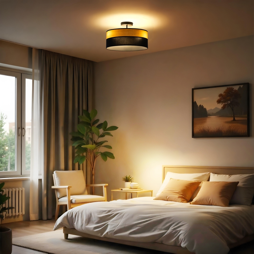 Prigludęs lubinis šviestuvas ALBA 3xE27/15W/230V skers. 40 cm juodas/rudas