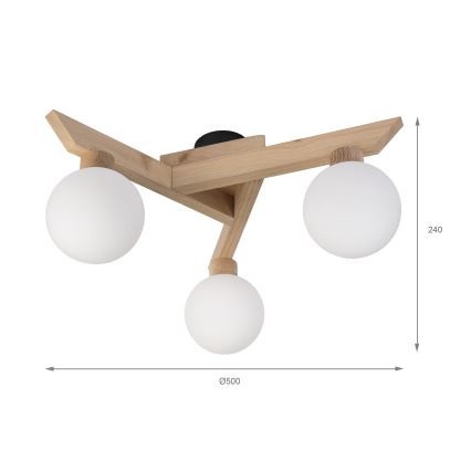 Prigludęs lubinis šviestuvas ANTONIO 3xG9/5W/230V ąžuolas/balta