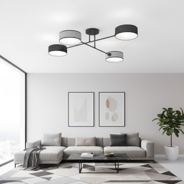 Prigludęs lubinis šviestuvas MAGA 4xE14/10W/230V juodas/pilkas