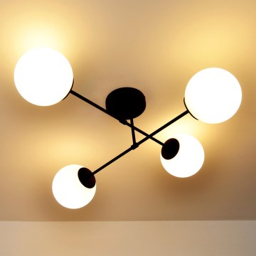 Prigludęs lubinis šviestuvas MOON 4xE27/15W/230V juodas